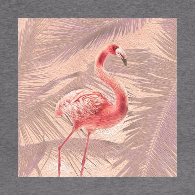 Peach + Pink Tropical Flamingo by peachesinthewild